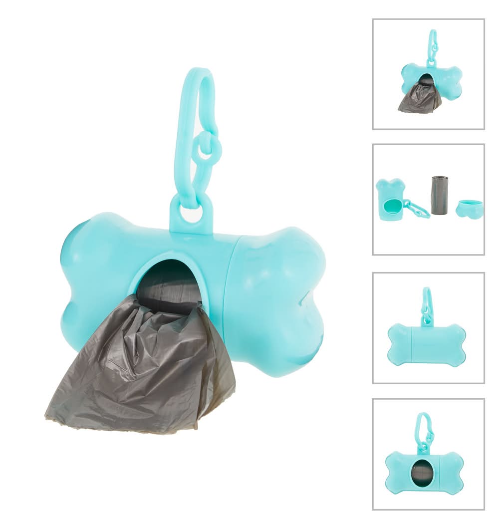 Top Paw® Dog Poop Bag Dispenser - Assorted Bone - Includes 15 Poop Bags (Color: Assorted)