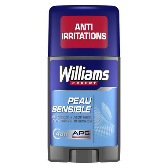 Williams déodorant homme stick 48h antibactérien ice peau sensible 75 ml