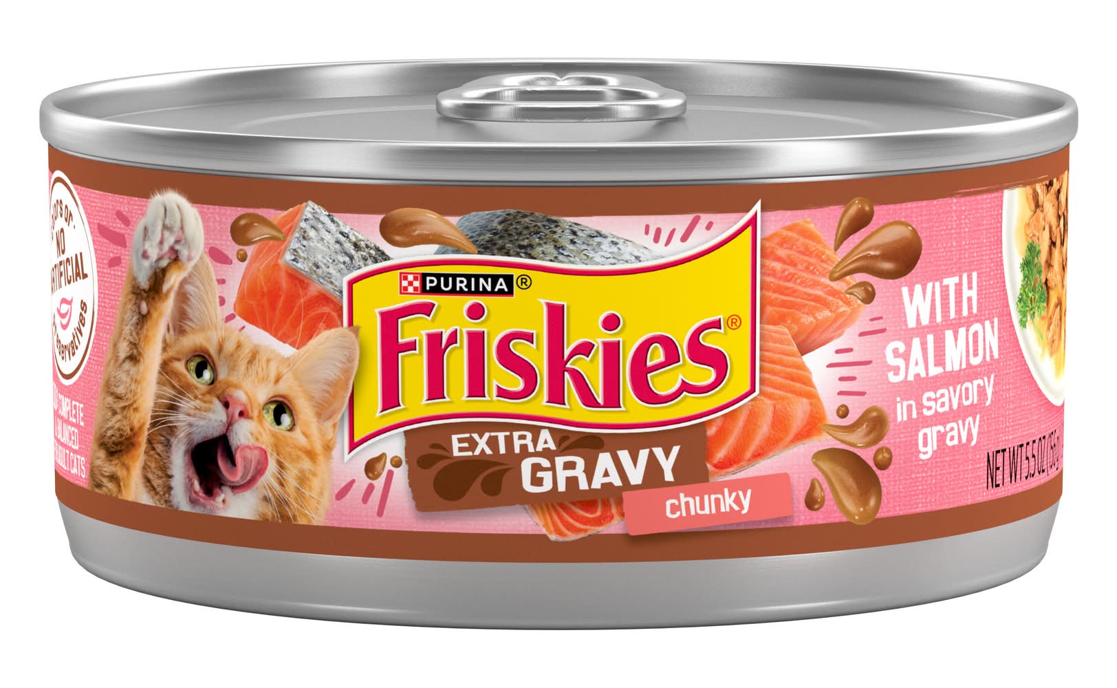 Purina Friskies Extra Gravy Chunky Soft Salmon Wet Cat Food (5.5 oz)