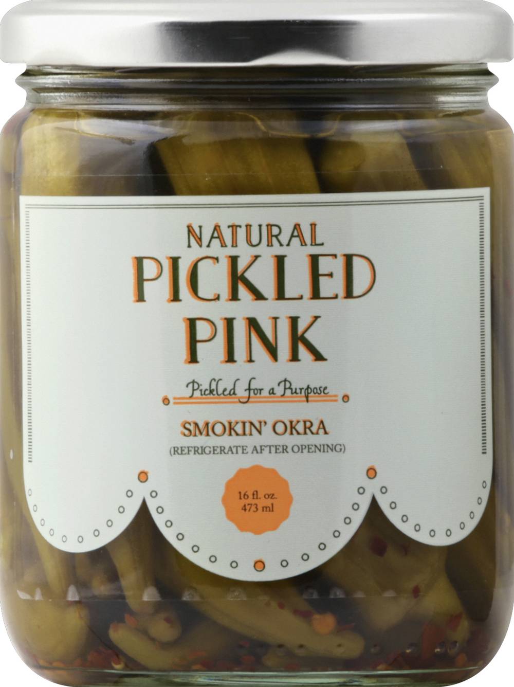 PICKLED PINK Natural Smokin' Okra (16 fl oz)