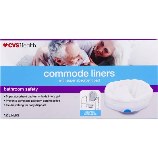 CVS Health Commode Liner with Super Absorbent Pad, 12 CT