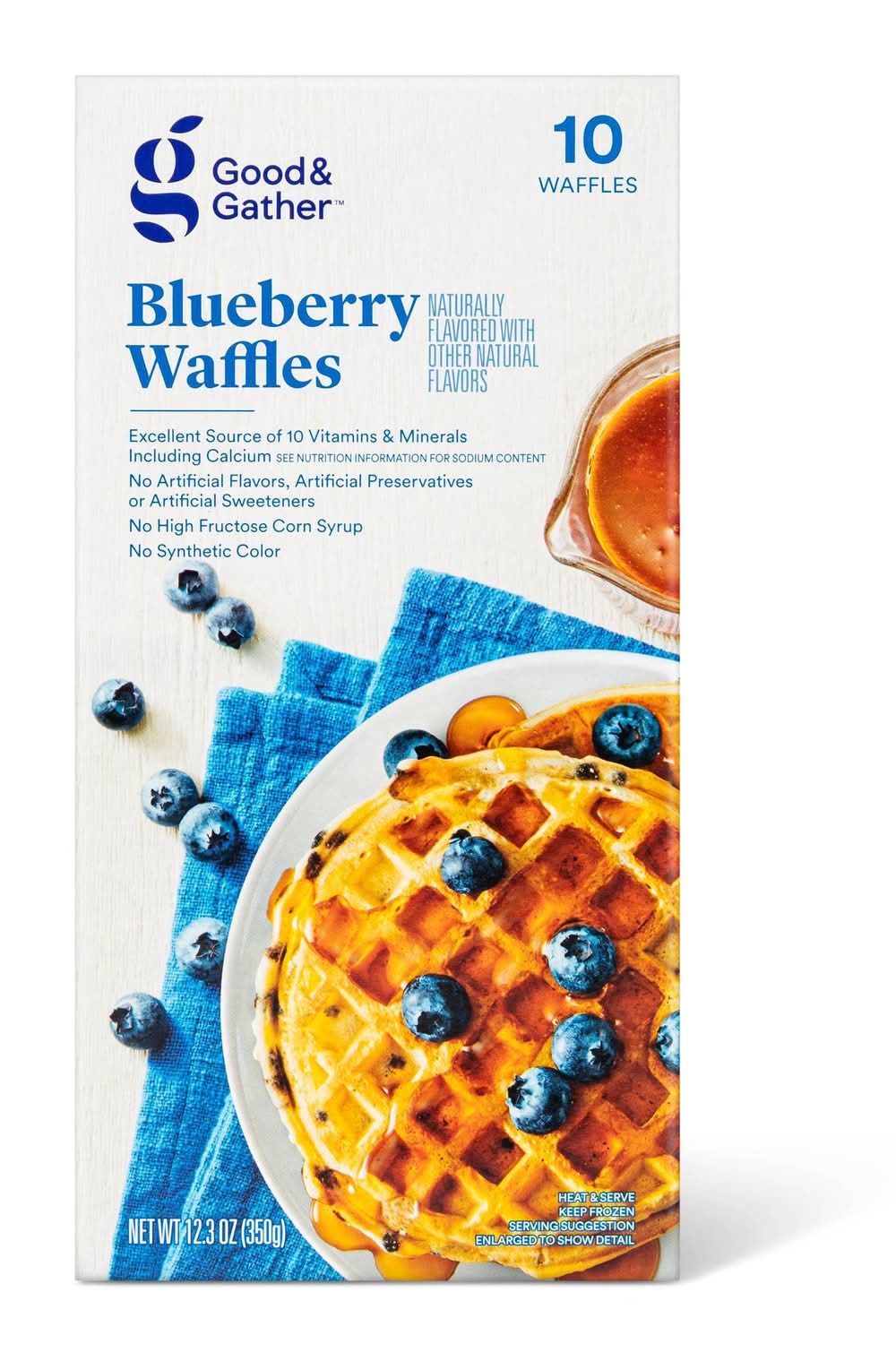 Good & Gather Frozen Waffles, Blueberry (12.3 oz, 10 ct)