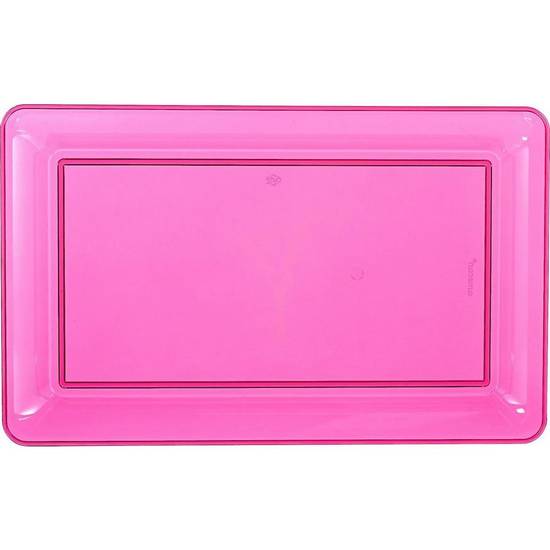 Bright Pink Plastic Rectangular Platter