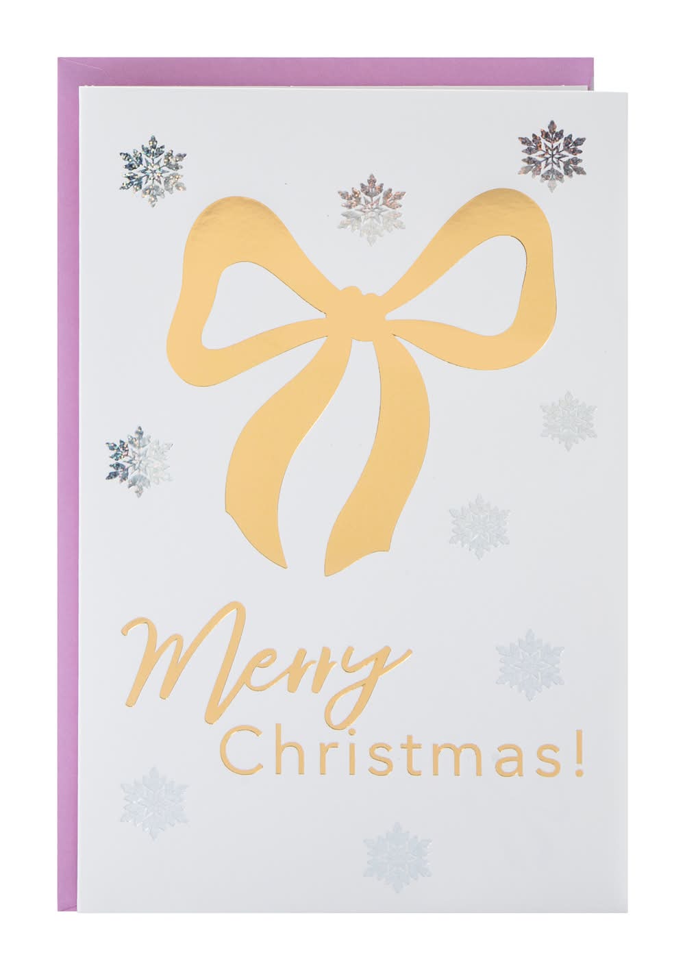 Christmas Holiday Card Gold Bow