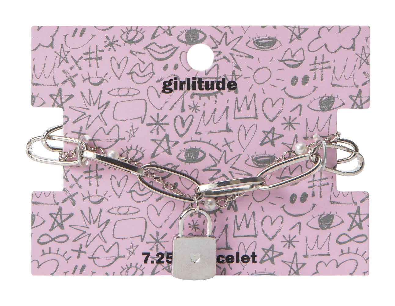 Preppy Charm Bracelet Silver Lock