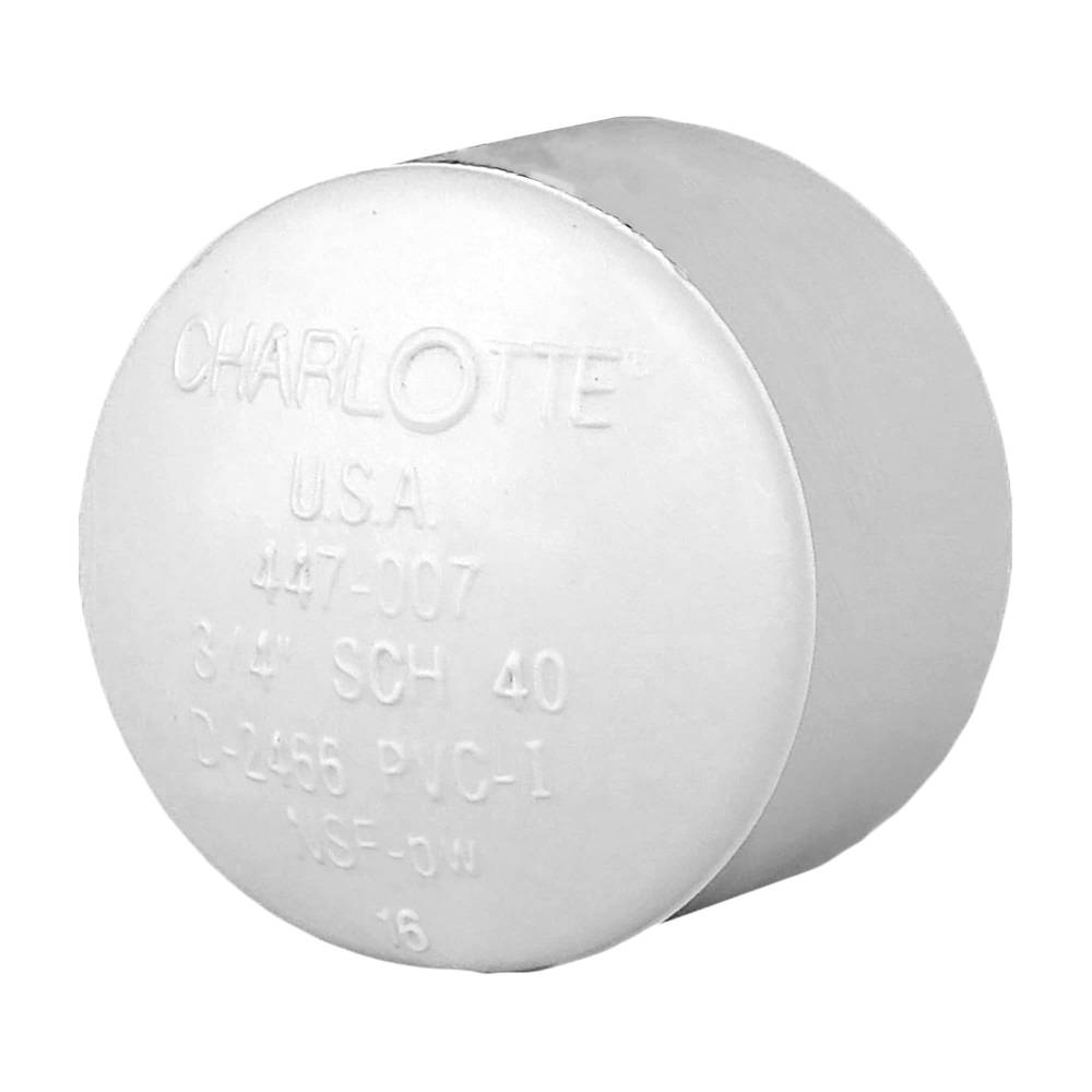 Charlotte Pipe 3/4-in Schedule 40 PVC Socket Cap - White - NSF Safety Listed | PVC 02116  0800