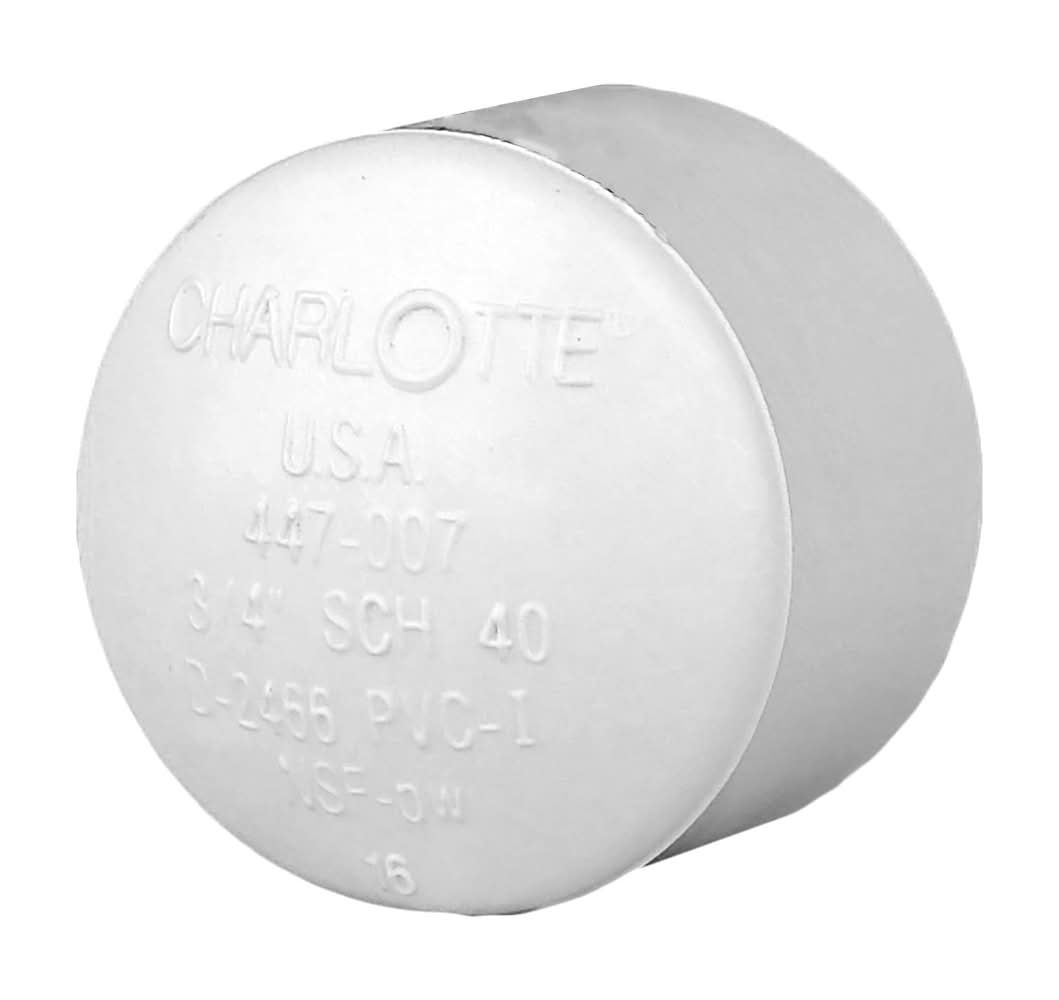 Charlotte Pipe 3/4-in Schedule 40 PVC Socket Cap - White - NSF Safety Listed