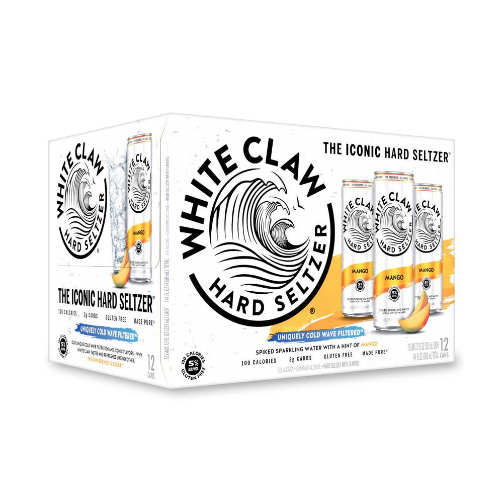 White Claw Spiked Mango Hard Seltzer (12 ct, 12 fl oz)