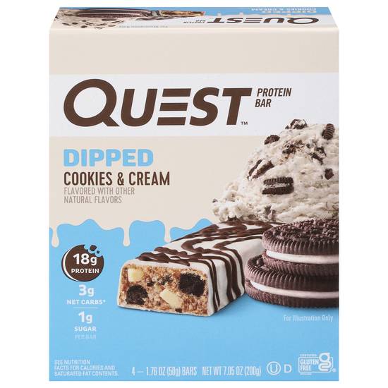 Quest Dipped Cookies & Cream Protein Bar (4 ct)
