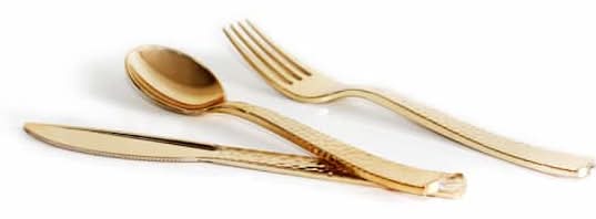 Celebrate It Hammered Plastic Cutlery Set, Gold (120 ct)