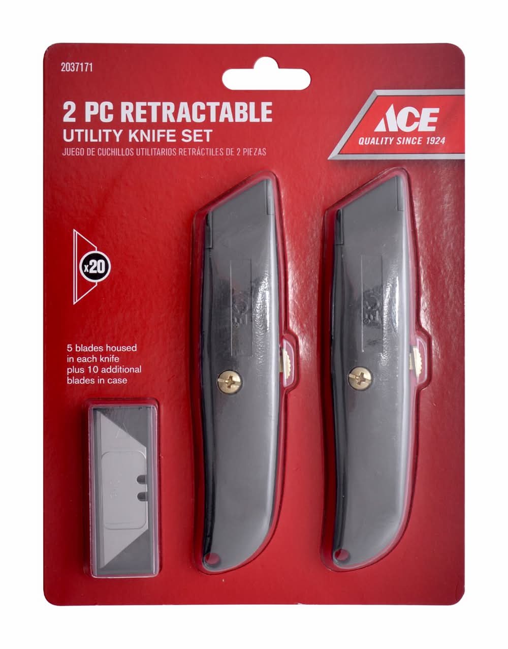 ACE Retractable Utility Knife Set Black 2 Pc