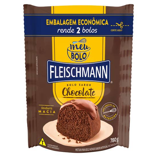 Fleischmann mistura para bolo aerado sabor chocolate meu bolo (780 g)