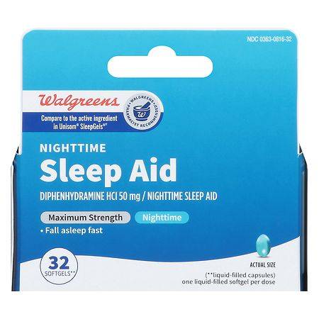 Walgreens Wal-Som Nighttime Sleep Aid Softgels