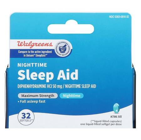 Walgreens 50 Mg Wal Som Night Time Sleep Aid Softgels (32 ct)