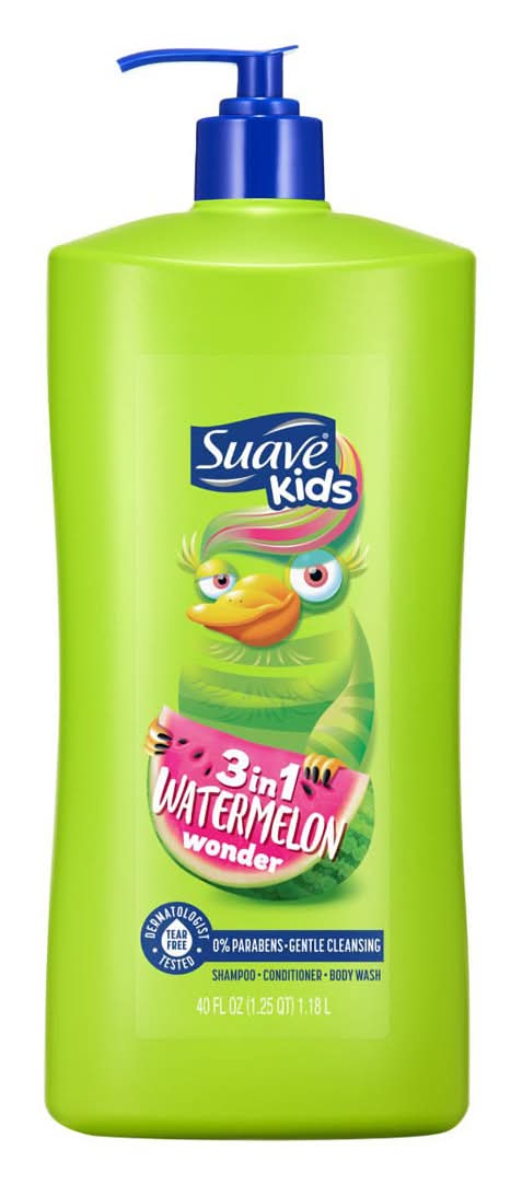 Suave 3 In 1 Watermelon Wonder Shampoo Conditioner & Body Wash 40 Oz