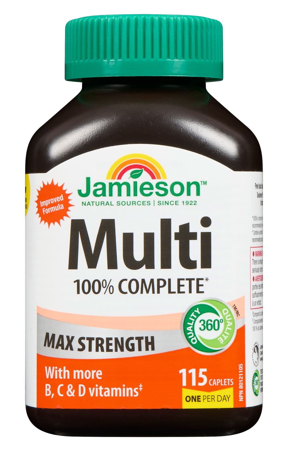 Jamieson 100% Complete Multivitamin Max Strength Caplets (115 ct)