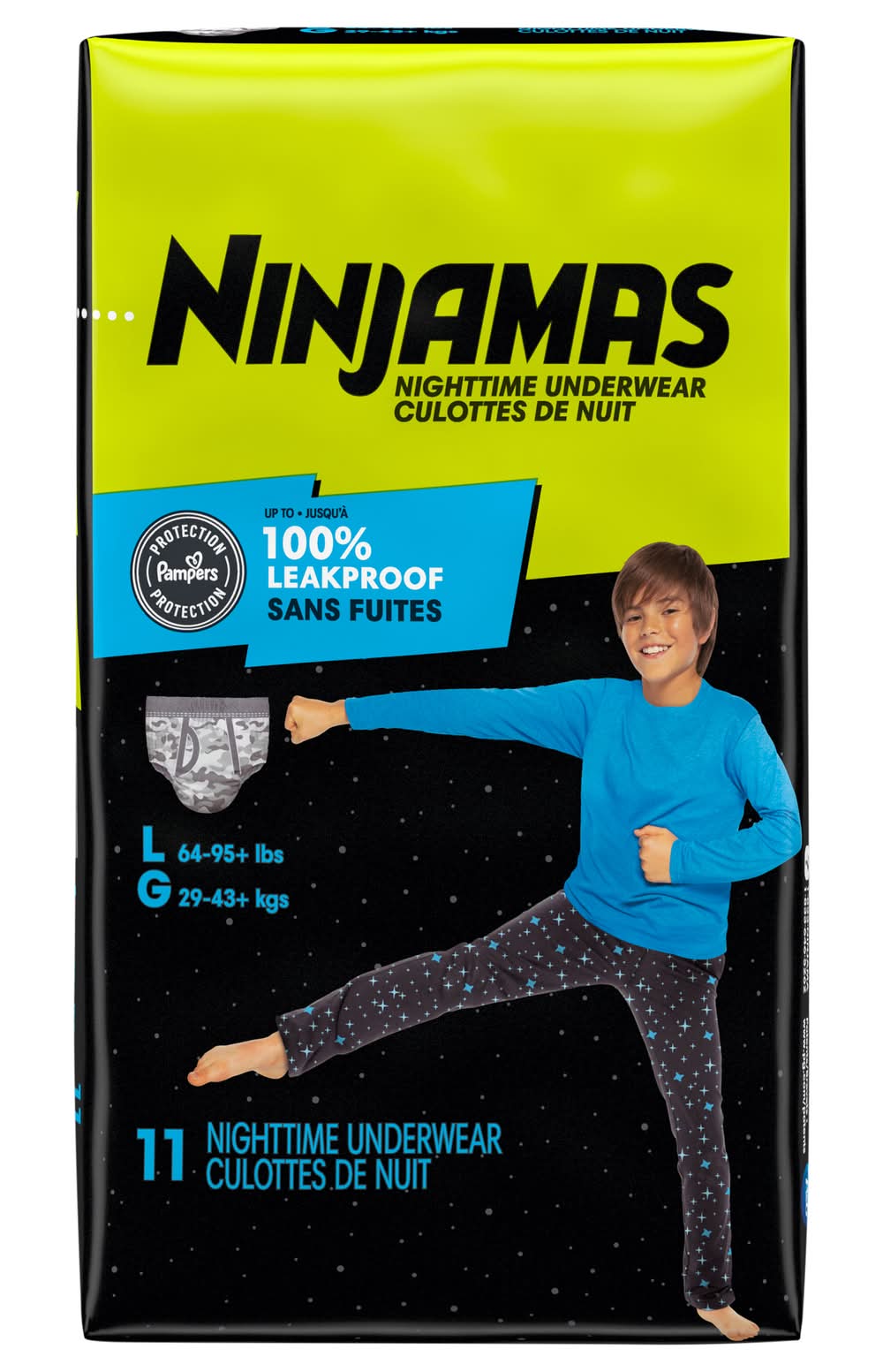 Ninjamas Nighttime Underwear With Odormask Size L-Xl (1.11 lbs)