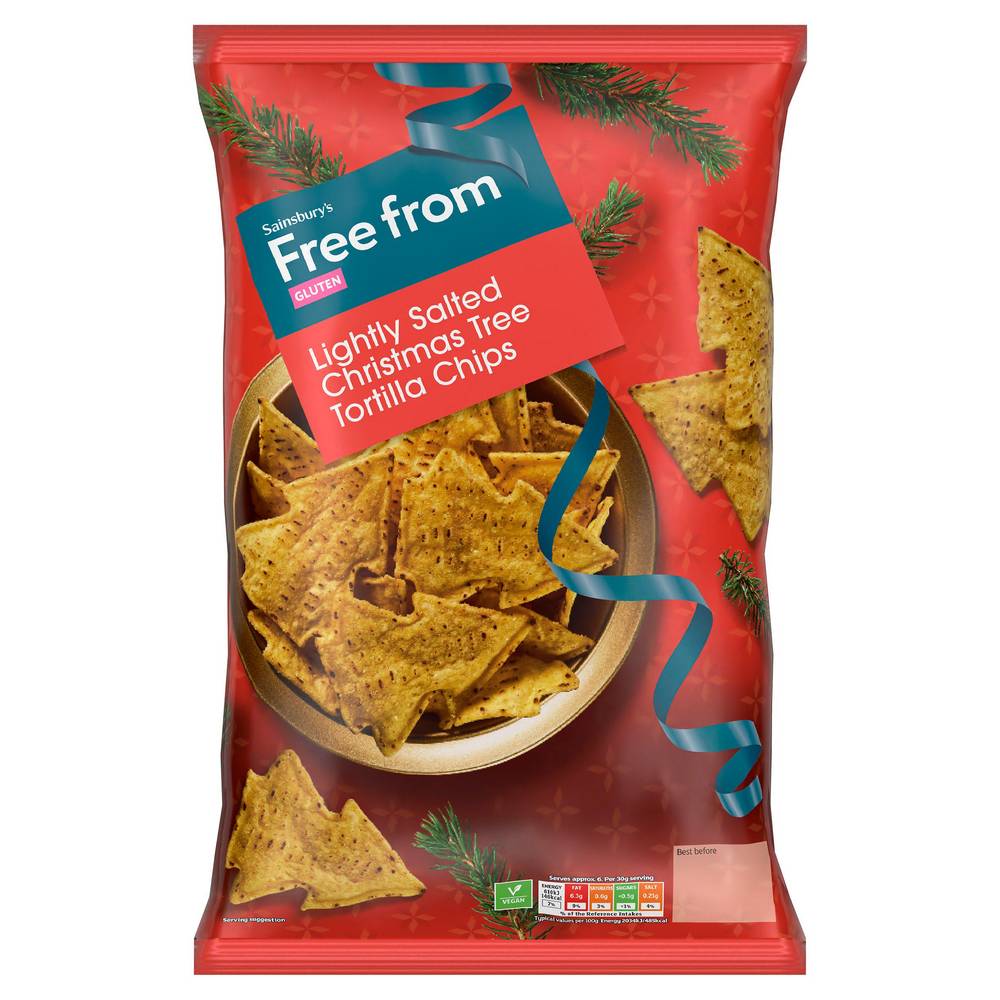 Sainsbury's Free From Lightly Salted Christmas Tree Tortilla Chips 200g