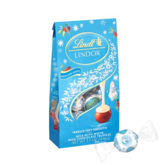 Order Lindt LINDOR Holiday Snowman Milk with White Milk Chocolate Candy Truffles with Smooth, Melting Truffle Center, 5.1 oz. Bag food online from Cvs store, LODI on bringmethat.com