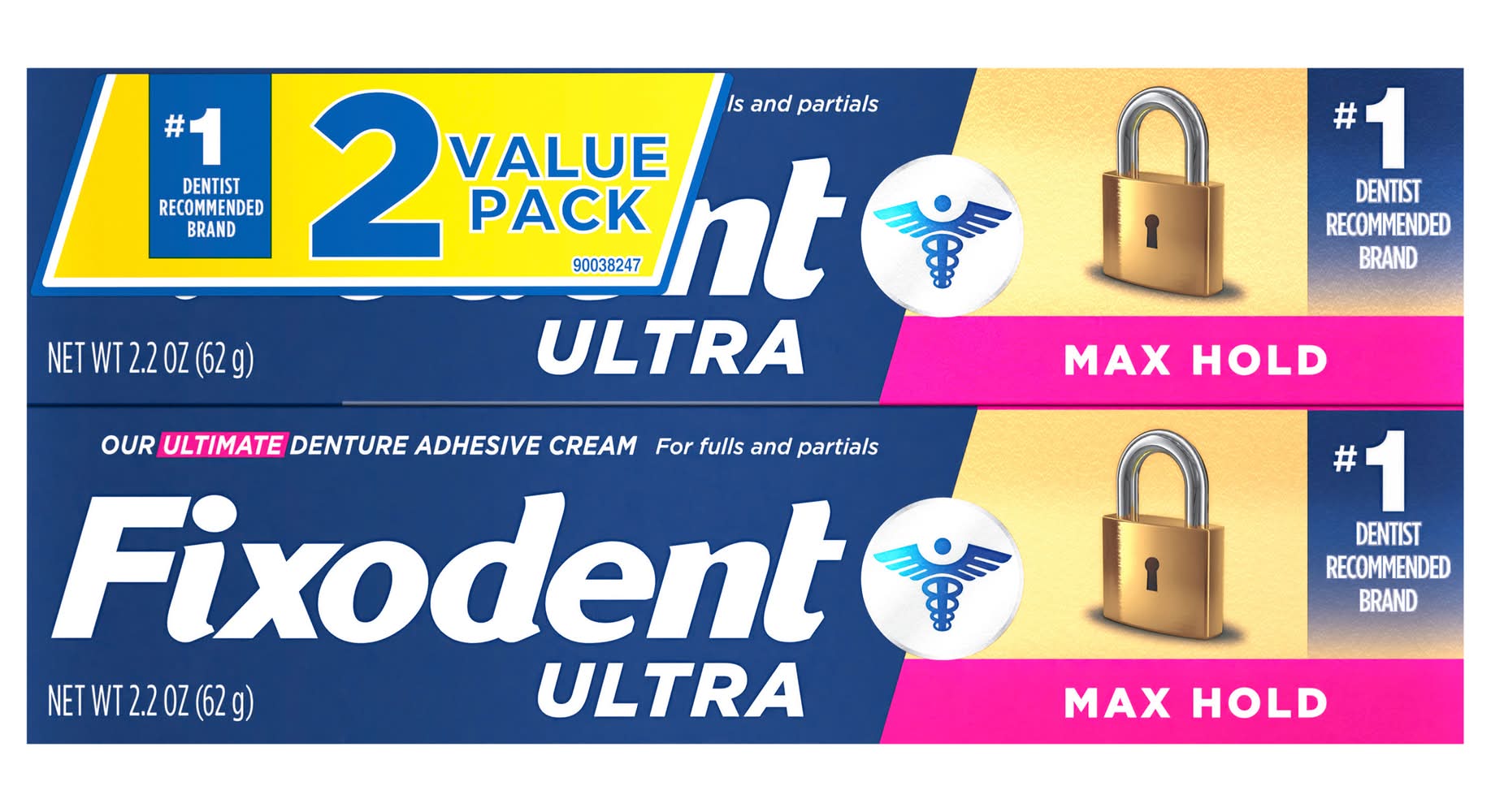 Fixodent Value pack Max Hold Ultra Denture Adhesive Cream (4.4 oz)