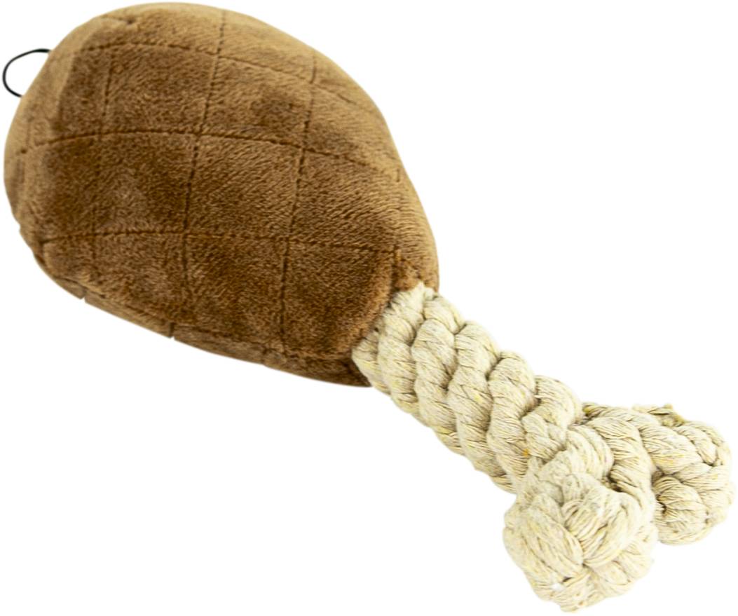 Play On Rope Drumstick Dog Plush Toy