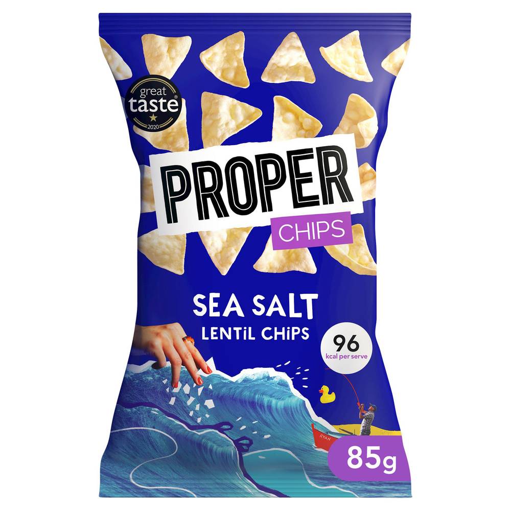 SAVE £1.00 Properchips Sea Salt Lentil Chips 85g