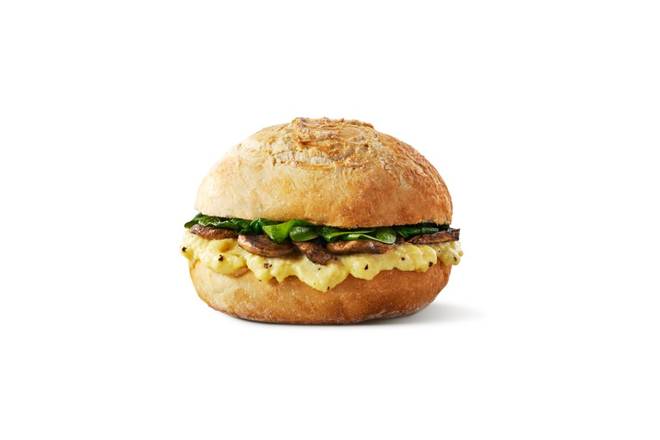 Egg Mushroom & Spinach Bap (V)