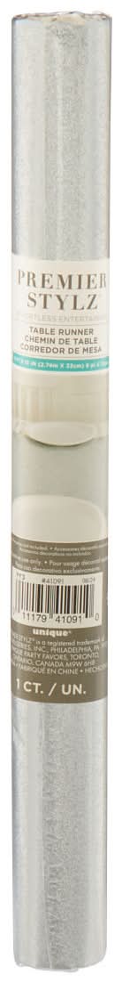 Silver Glitter Plastic Table Runner