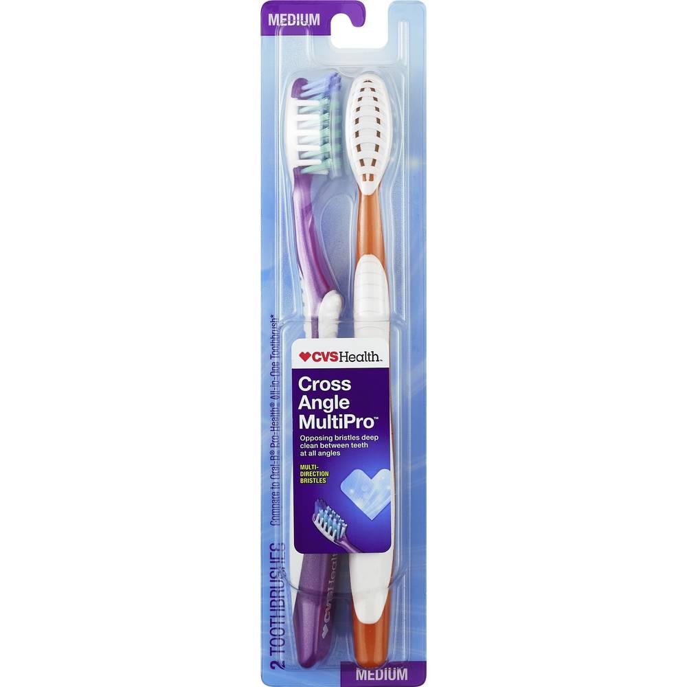 Cvs Cross Angle Multipro Bristle Toothbrush (medium)