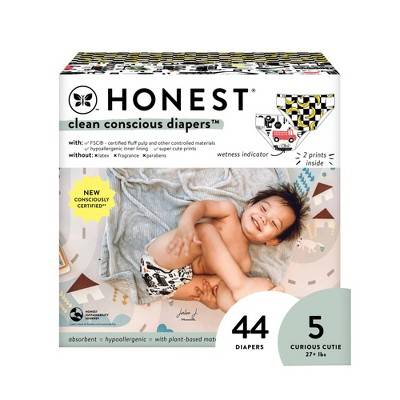 The Honest Company Clean Conscious Disposable Diapers, Size 5 (44 ct)