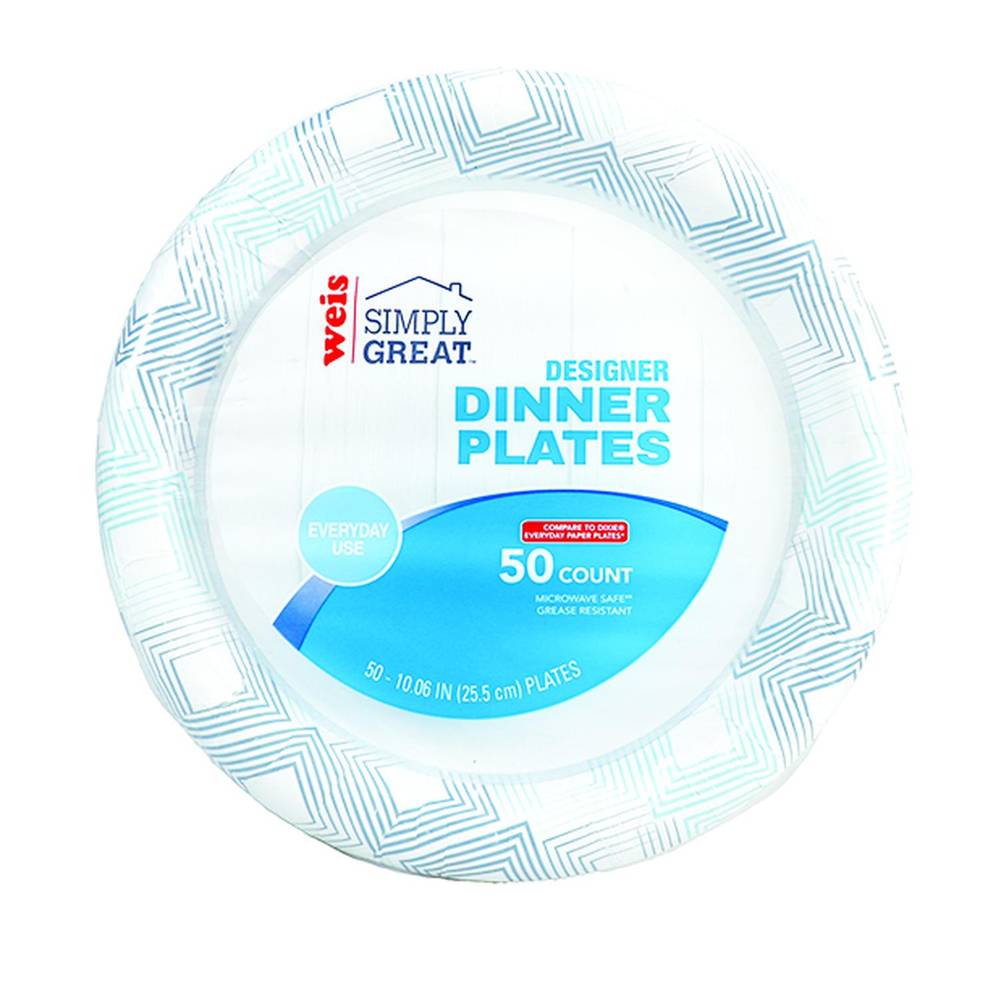 Weis Simply Great Designer Dinner Plates, 10.06 inch (50 ct)