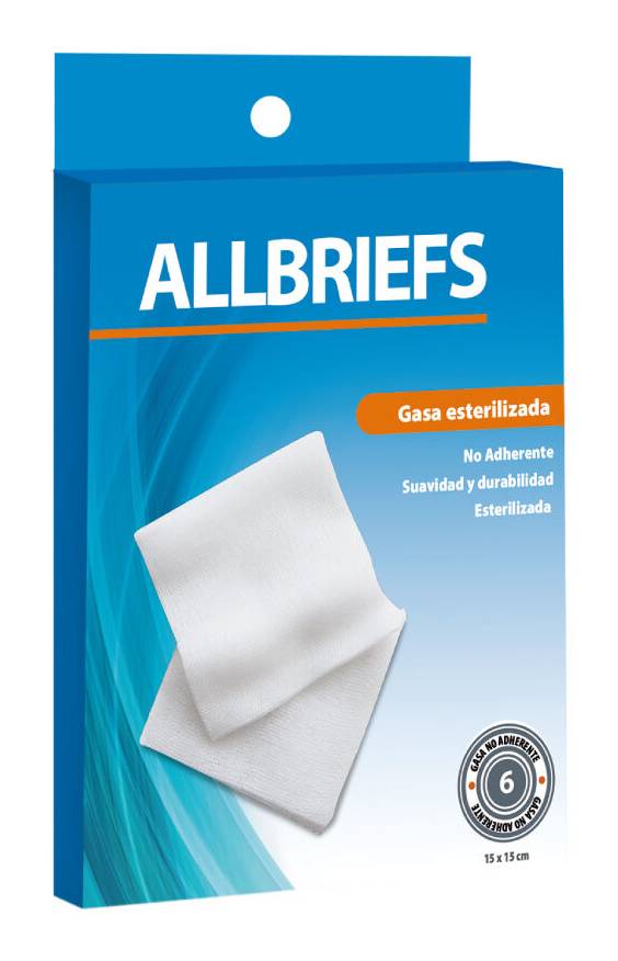 Allbriefs Gasa Esterilizada 15x15cm 6 Unidades
