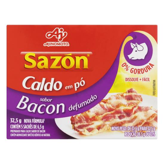 Ajinomoto caldo em pó sazón sabor bacon defumado (32,5 g)