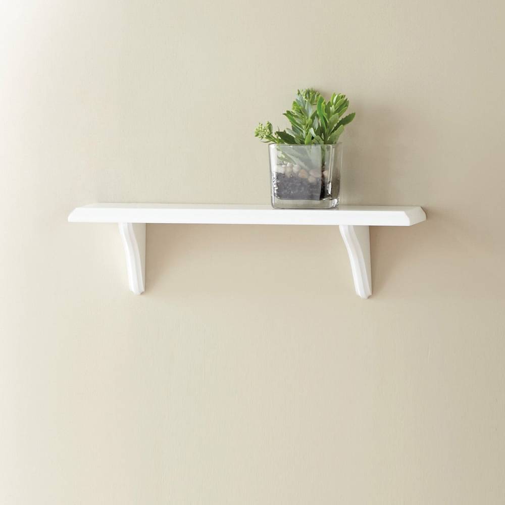 Style Selections 18-in L x 5-in D x 4.85-in H White Rectangular Bracket Shelf | 9481162