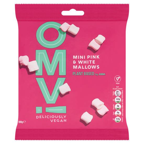 Asda Plant Based OMV! Mini Pink & White Mallows 100g
