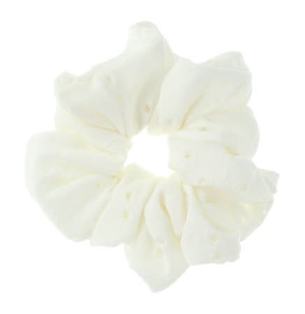 Pattern Big Scrunchie White Eyelet
