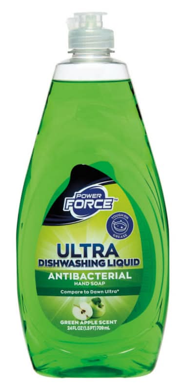 Power Force Ultra Antibacterial Dishwashing Liquid, Green Apple (24 fl oz)