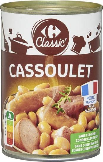 Plat cuisiné cassoulet CARREFOUR CLASSIC' - la boite de 420g