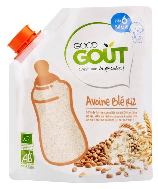 Good Goût - Avoine blé riz céréales bio pour bébé dès 6 mois