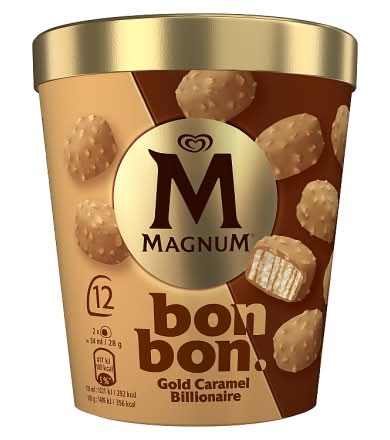 Magnum Gold Caramel Billionaire, Bon Bon Ice Cream (12 pack)