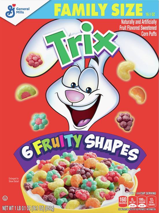 Trix General Mills Fruity Whole Grain Cereal 6 Fruity Shapes