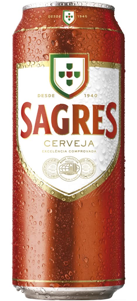 Sagres - Cerveja com álcool, lata de 500ml
