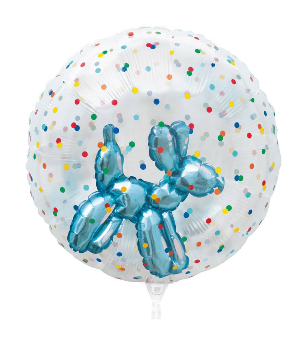 3-2-1 Party Balloon Dog Birthday Double Stuffed Sphere Balloon, 18 in