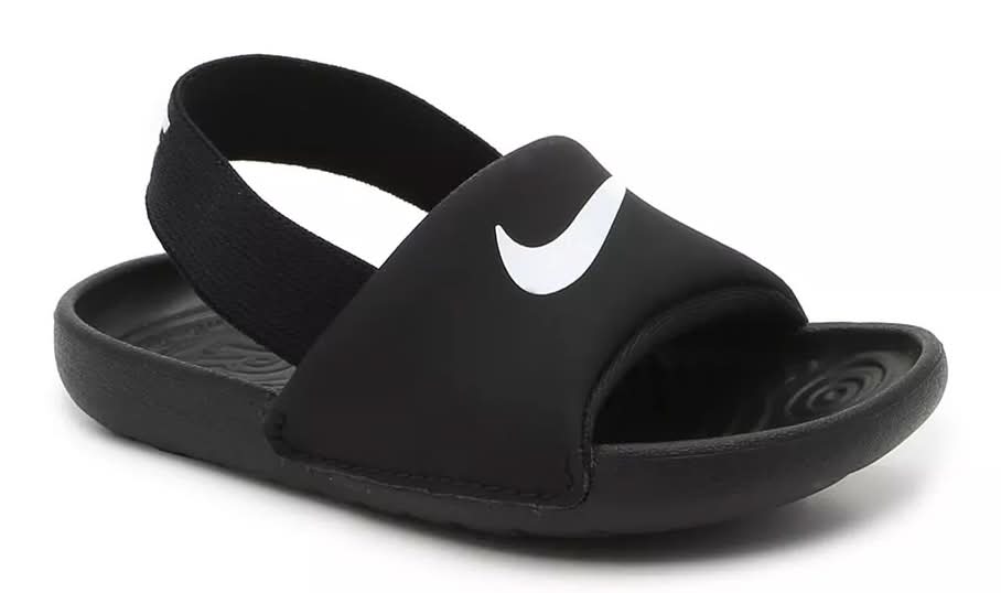 Nike Kawa Slide Sandal - Kids' (Black/White Medium - 9 Toddler)