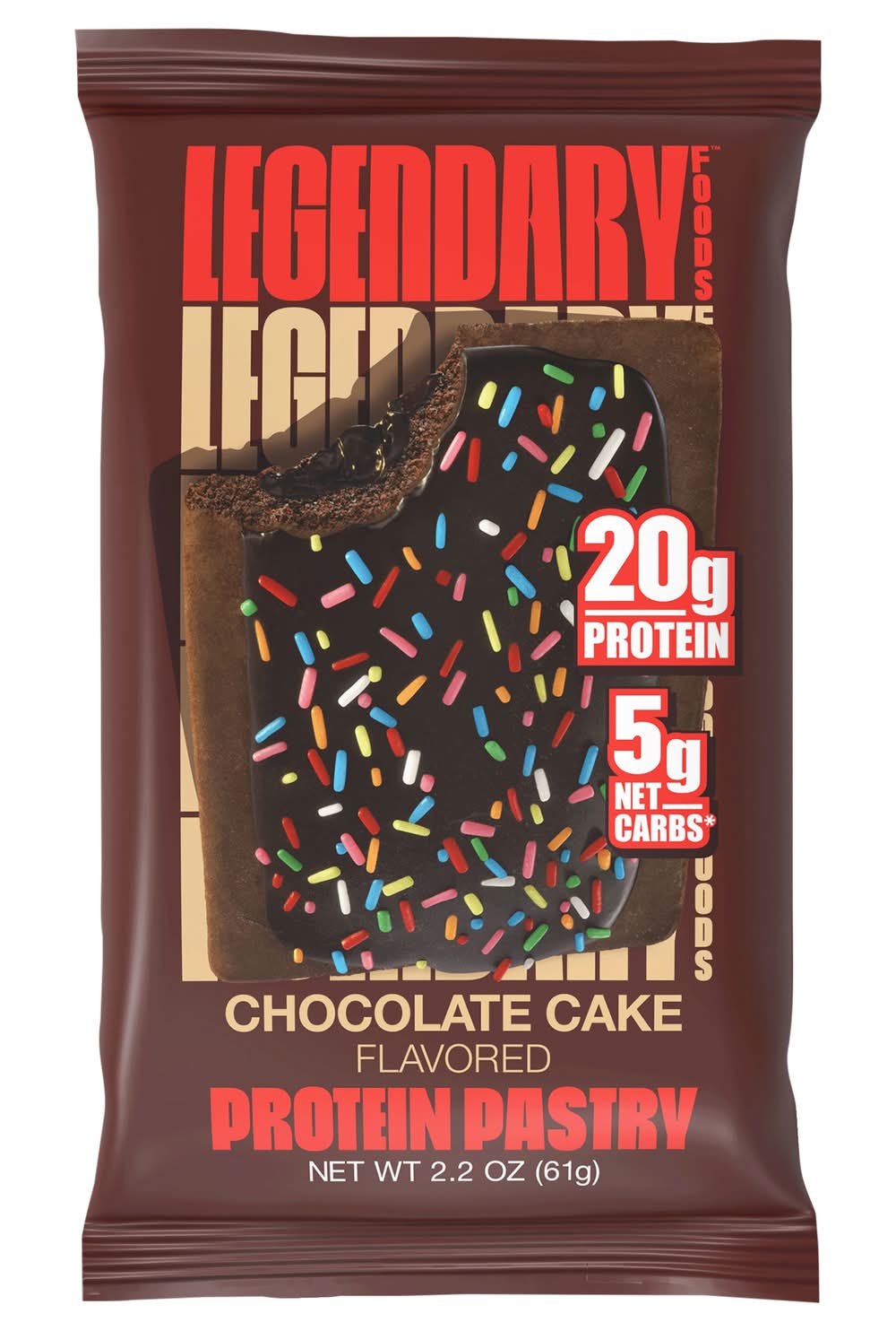 Legendary Foods Cake Tasty Pastry, Chocolate (2.2 oz)