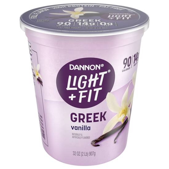 Light + Fit Dannon Vanilla Nonfat Greek Yogurt