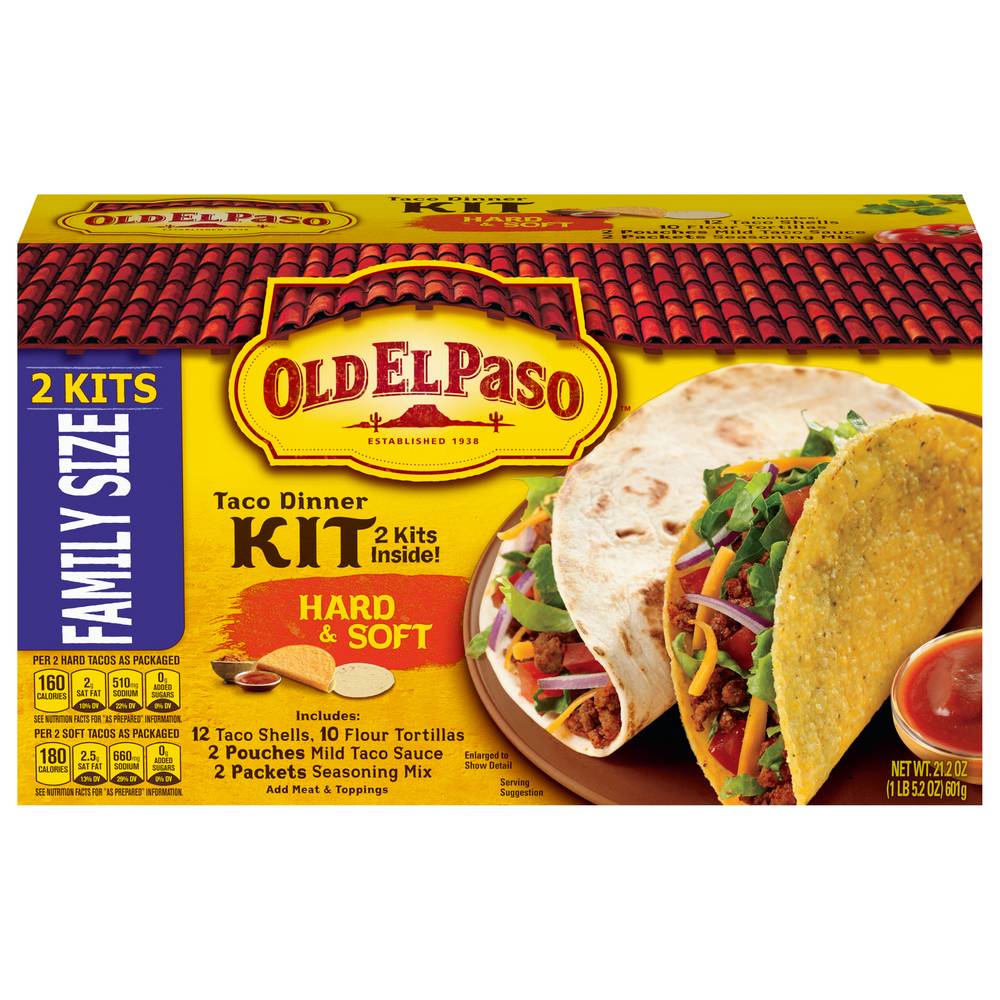 Old El Paso Taco Dinner Kit Hard and Soft Shell Tacos (1.32 lbs, 2 ct)