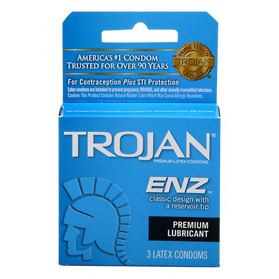 Trojan Enz Premium Lubricant Condoms (3 ct)