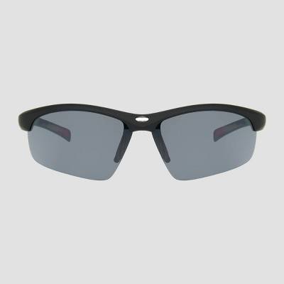 All In Motion Men's Browline Wrap Sport Sunglasses, Black