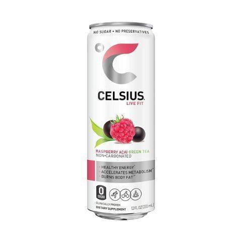 Celsius Raspberry Acai Green Tea 12oz Can